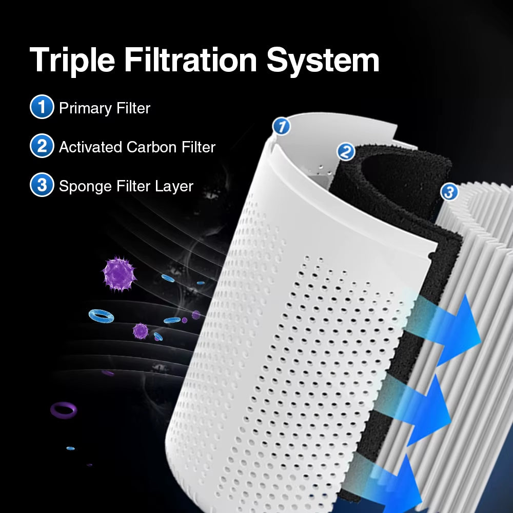 Portable Air Purifier Household Air Cleaner Mini Desktop Air Purifier with HEPA Filter Air Freshener Air Cleaner for Home Office
