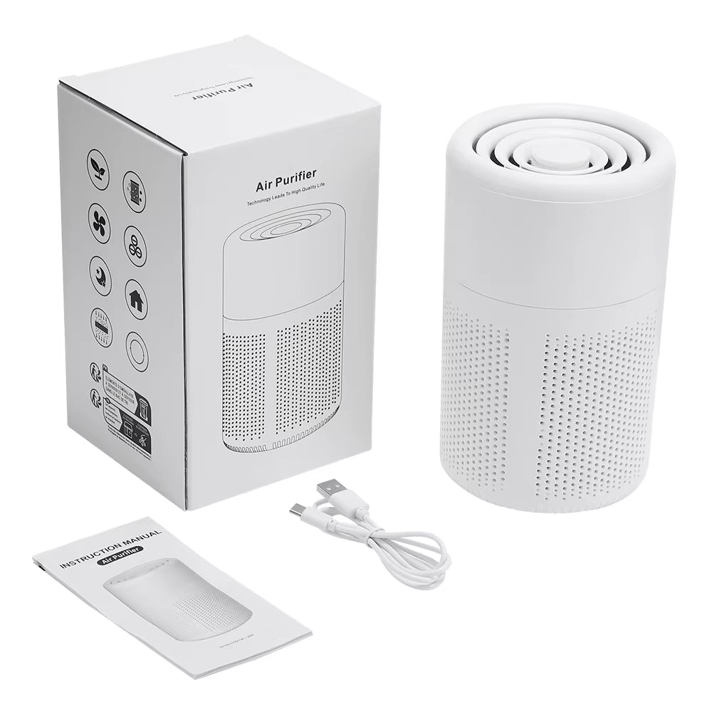 Portable Air Purifier Household Air Cleaner Mini Desktop Air Purifier with HEPA Filter Air Freshener Air Cleaner for Home Office
