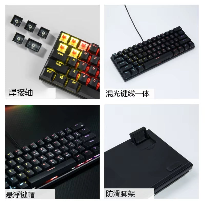 Teclado Mecanico 60% Gaming Keyboard Gamer Mechanical Keyboards Pc Teclados Laptop Oficina Mini Key Board Klavye Teclas White