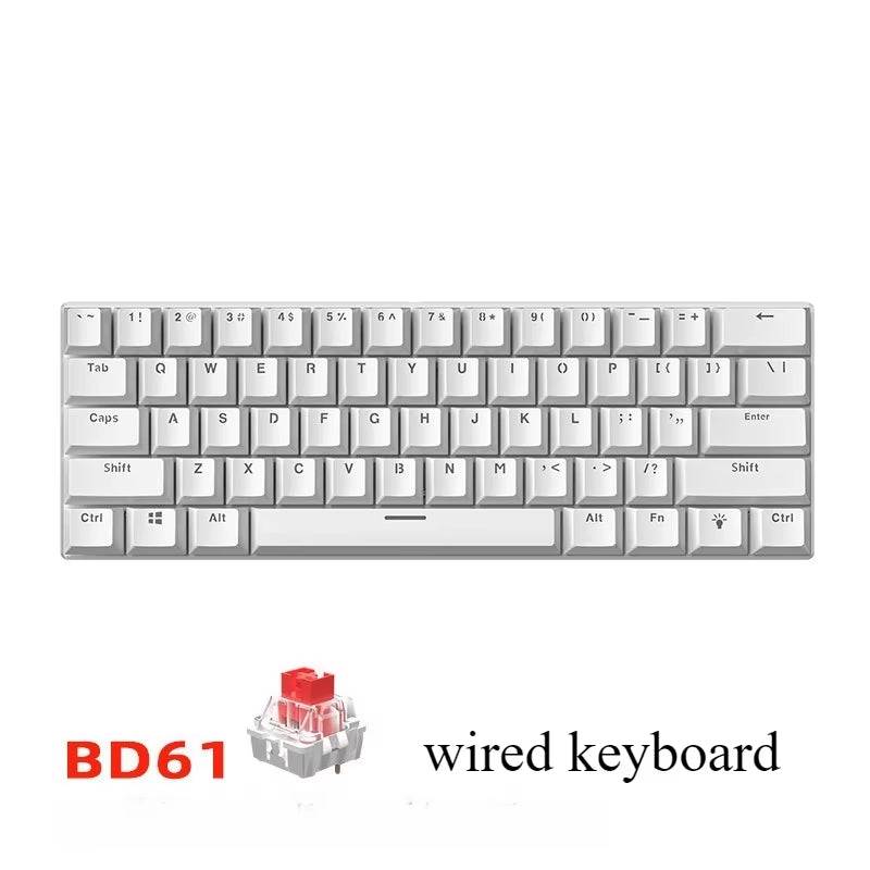 Teclado Mecanico 60% Gaming Keyboard Gamer Mechanical Keyboards Pc Teclados Laptop Oficina Mini Key Board Klavye Teclas White