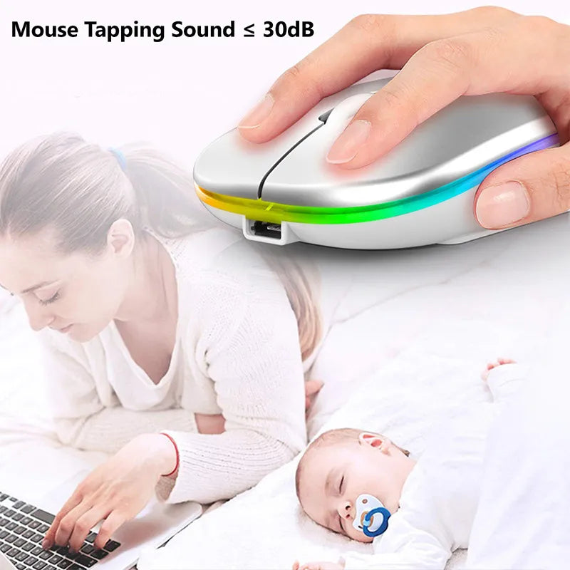 Kabellose Maus Mit Rgb-Led-Beleuchtung – Ohne Batterien