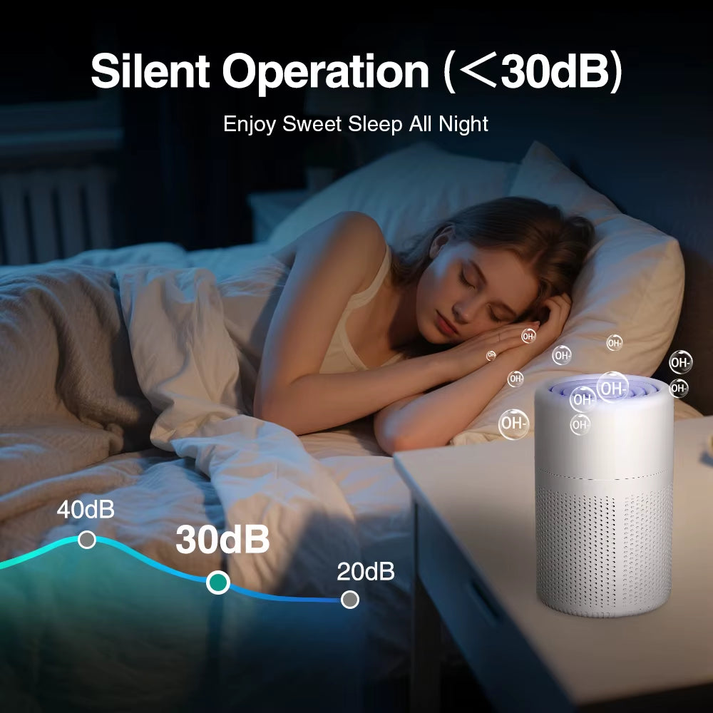 Portable Air Purifier Household Air Cleaner Mini Desktop Air Purifier with HEPA Filter Air Freshener Air Cleaner for Home Office