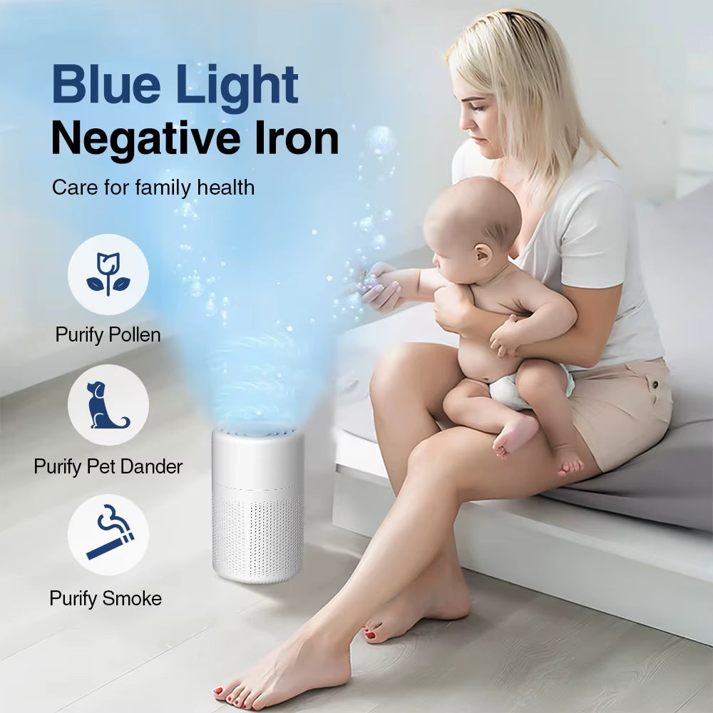 Portable Air Purifier Household Air Cleaner Mini Desktop Air Purifier with HEPA Filter Air Freshener Air Cleaner for Home Office