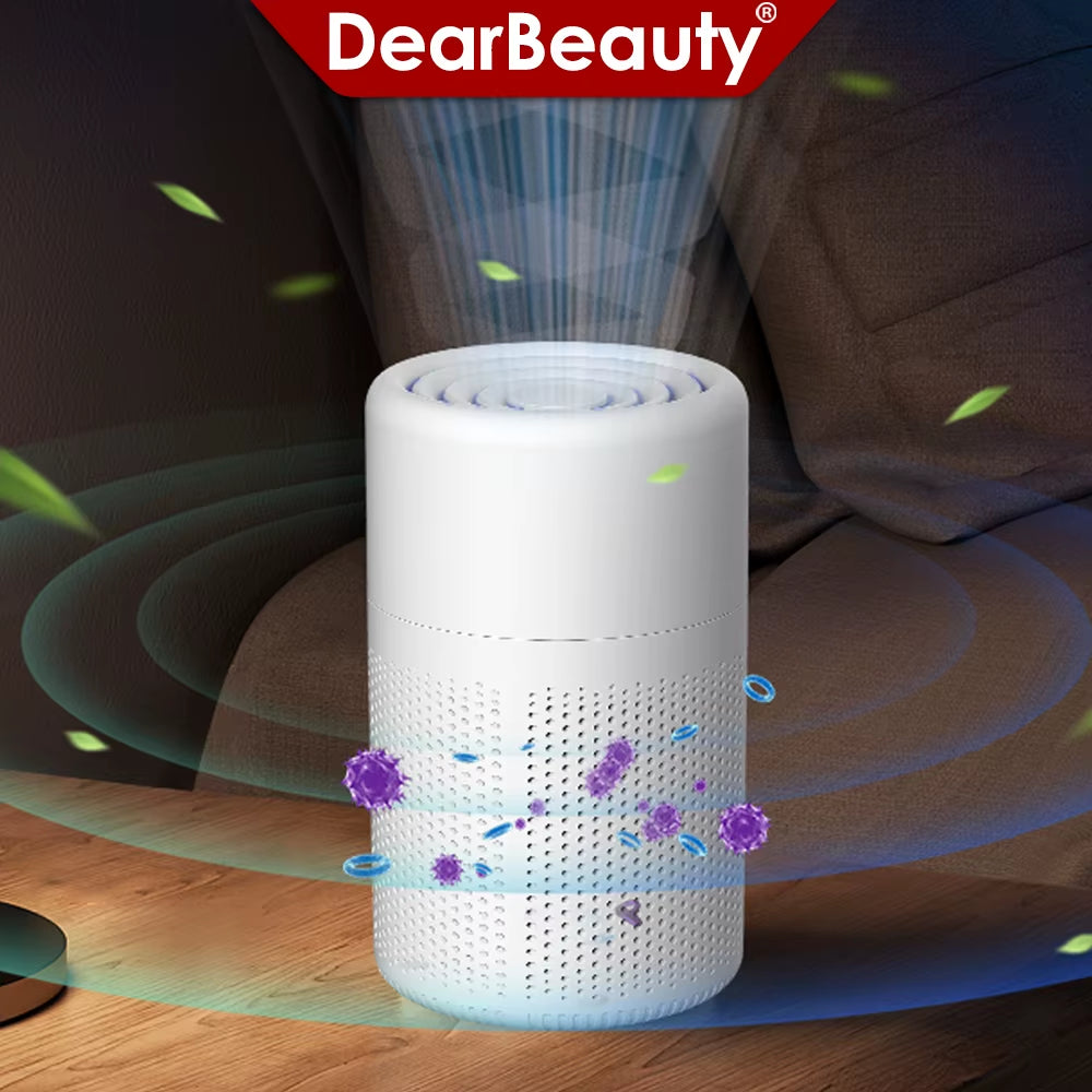 Portable Air Purifier Household Air Cleaner Mini Desktop Air Purifier with HEPA Filter Air Freshener Air Cleaner for Home Office