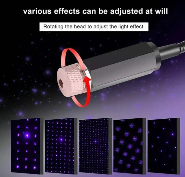 USB LED Star Projector Night Light, Auto Roof Lights, Adjustable Romantic Galaxy Flexible Interior Car Lights, Portable Night Lamp Decorations for Car, Ceiling, Bedroom, Party